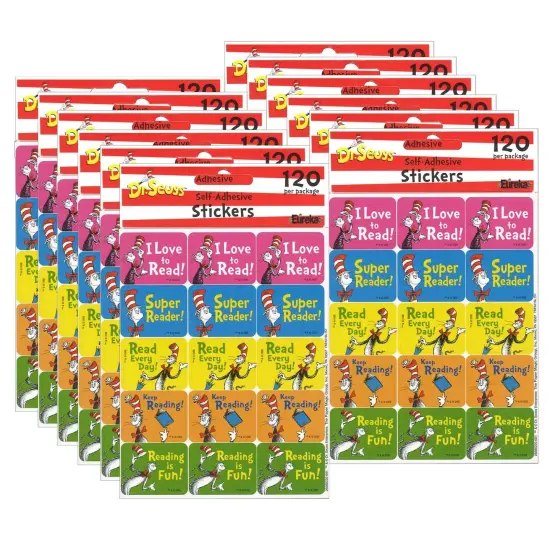 Cat in the Hat&trade; Reading Success Stickers, 120 Per Pack, 12 Packs {1}