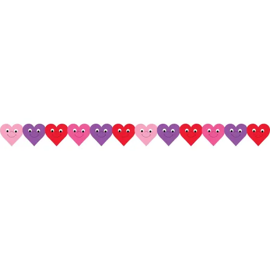 Happy Hearts Die-Cut Classroom Border, 36 Feet Per Pack, 6 Packs {1}