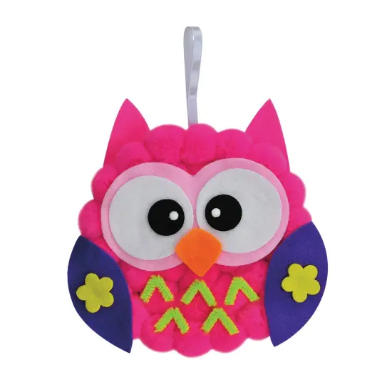 Pom Pon Animal Plate Kit, Owl, 7" x 8" x 1", 6 Kits {3}