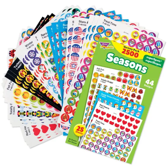 Seasons superSpots&reg;/superShapes Variety Pack, 2500 Per Pack, 3 Packs {2}