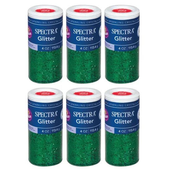 Glitter, Green, 4 oz. Per Jar, 6 Jars {1}