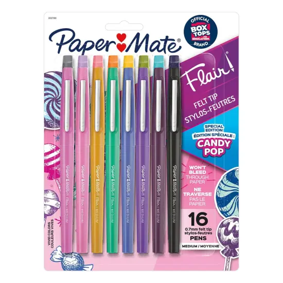 Flair Felt Tip Pens, Medium Point, Candy Pop Pack, 0.7mm, 16 Count {1}