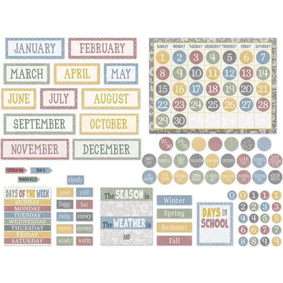 Classroom Cottage Calendar Bulletin Board Set, 109 Pieces {1}