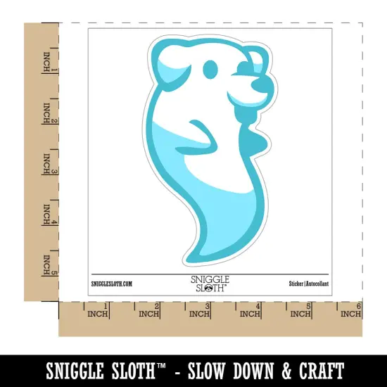 Ghost of Cute Dog Puppy Waterproof Vinyl Phone Tablet Laptop Water Bottle Sticker Set - 5 Pack {1}