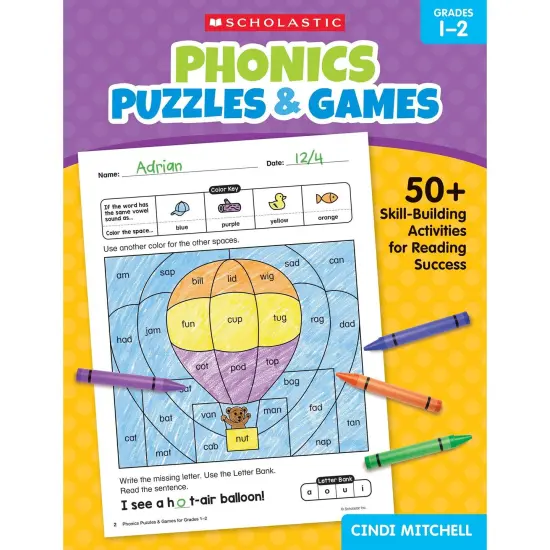 Phonics Puzzles & Games Activity Book for Grades 1-2 {1}