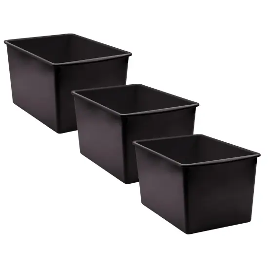 Black Plastic Multi-Purpose Bin, Pack of 3 {1}