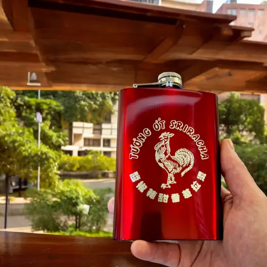 8oz RED Sriracha Flask {6}