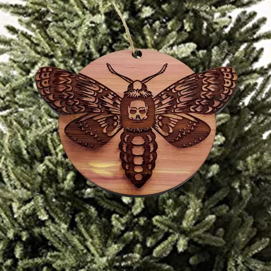 Deaths Head Hawk Moth - Cedar Ornament {3}