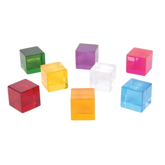 Perception Cubes - Set of 8 - Assorted Colors - Transparent Manipulatives {1}