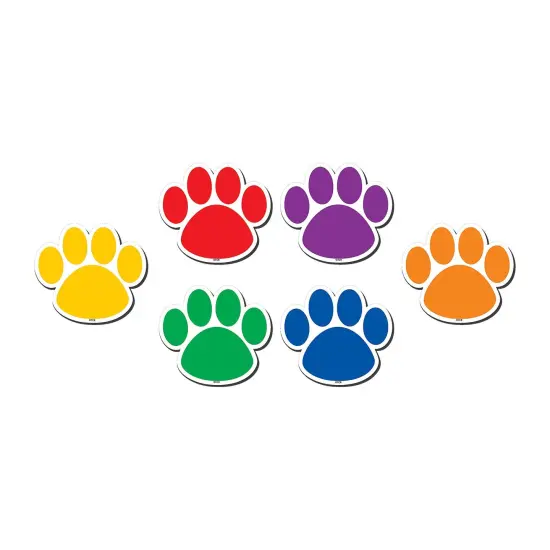 Colorful Paw Prints Magnetic Accents, 18 Per Packs, 3 Packs {1}