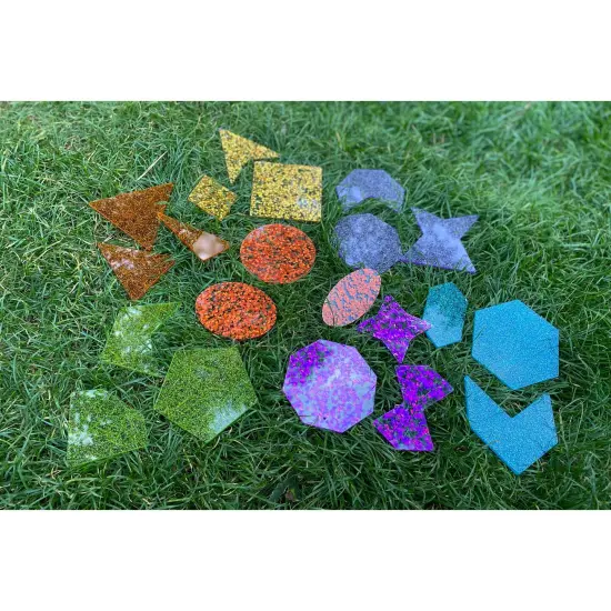 Rainbow Glitter Shapes - Set of 21 - 7 Colors - Explore Colors and Early Geometry {5}