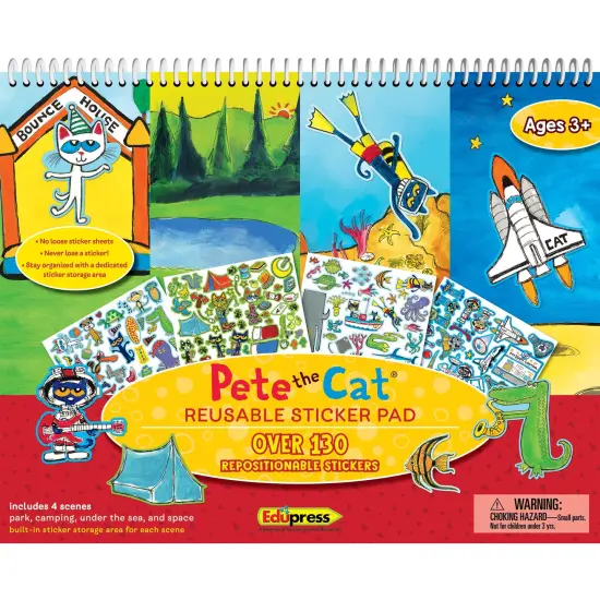 Pete The Cat Reusable Sticker Pad, Pack of 3 {5}