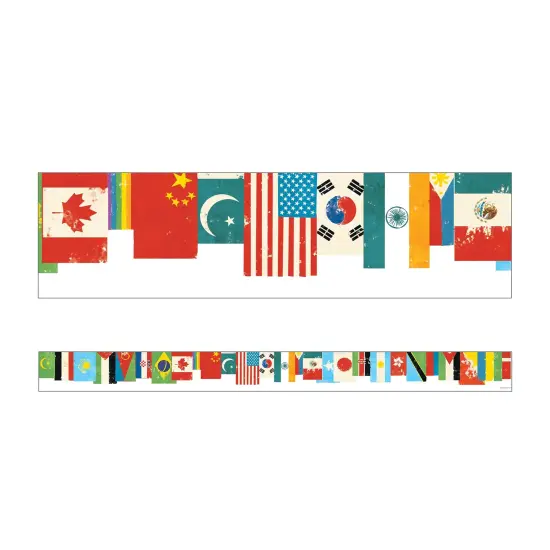 All Are Welcome Flags Straight Borders, 36 Feet Per Pack, 6 Packs {2}