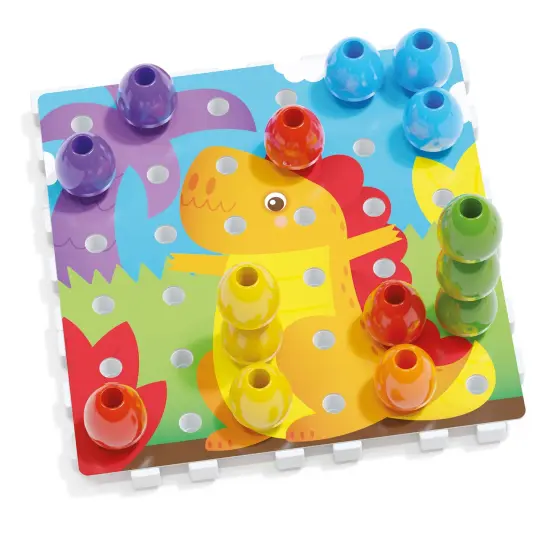 Jumbo Peggy Medium - Stacking Peg Toy with Illustrated Cards and 9 Linking Boards and 36 Pegs {2}