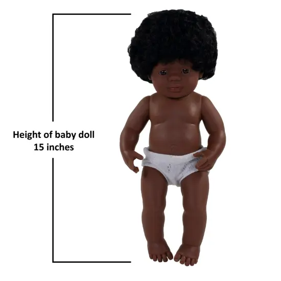 Anatomically Correct 15" Baby Doll, African-American Girl {3}