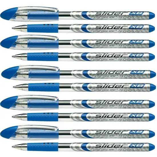 Slider Basic XB Ballpoint Pen Viscoglide Ink, 1.4 mm, Blue Ink, Pack of 10 {1}