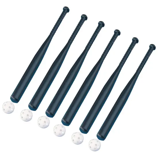 Plastic 31-Inch Baseball Bat & Ball Combo Set, 6 Sets {1}