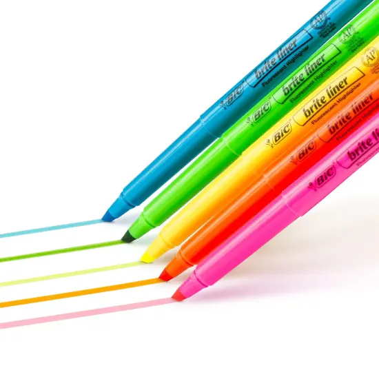 Brite Liner&reg; Highlighters, Chisel Tip, Assorted Colors, 5 Per Pack, 6 Packs {3}