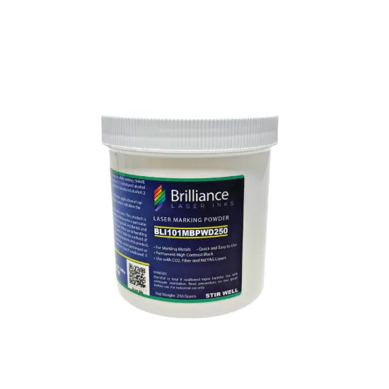 Laser Marking Powder-"Brilliance Laser Inks" -BLI101MBPWD250 Grams- Black Laser Ink Powder for Metals Marking with CO2/Fiber/YAG (250 Grams) {1}
