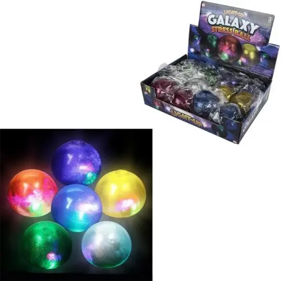 Flashing Galaxy Squeeze Ball - 12 Pieces {2}