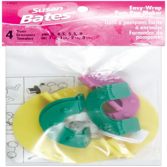 Susan Bates Easy Wrap Pom-Pom Maker-Makes 4 Sizes 1.25", 1.75", 2.25" & 3.5" {1}