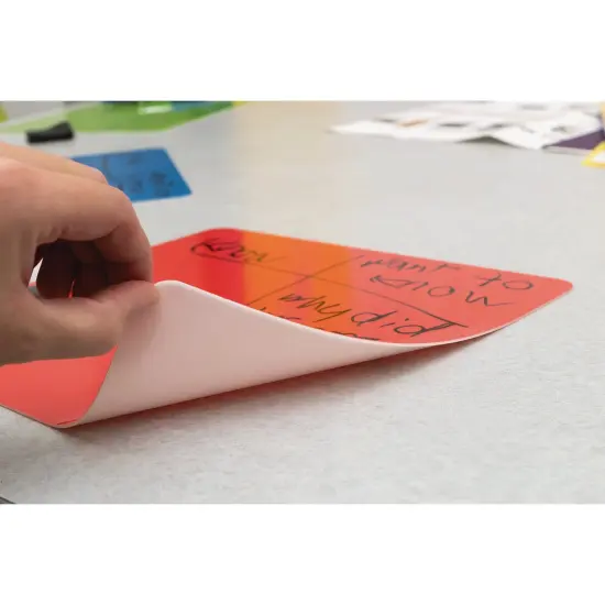 Self-Stick Dry Erase Squares, 5 Assorted Colors, 10" x 10", 10 Count {5}