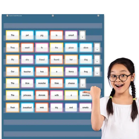 Slate Blue 10 Pocket Chart, 34" x 44" {2}