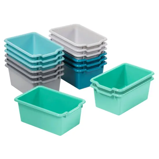 Scoop Front Storage Bins, Multipurpose Organization, 15-Pack Clear {7}