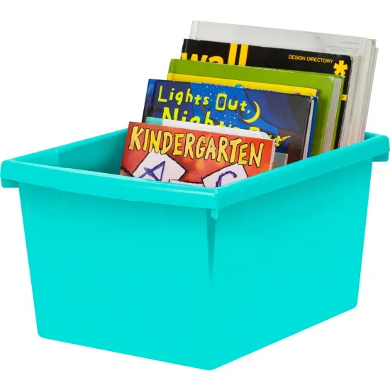4 Gallon Classroom Storage Bin, Teal, Pack of 3 {3}