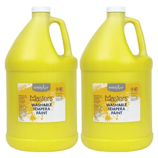 Little Masters&reg; Washable Tempera Paint, Yellow, Gallon, Pack of 2 {1}