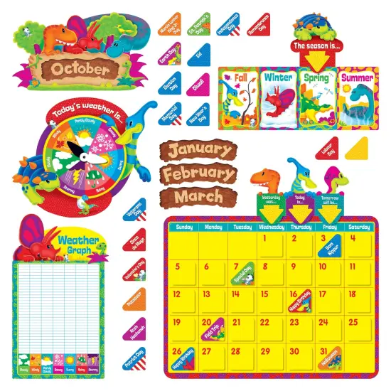 Dino-Mite Pals&reg; Calendar Bulletin Board Set, 2 Sets {2}
