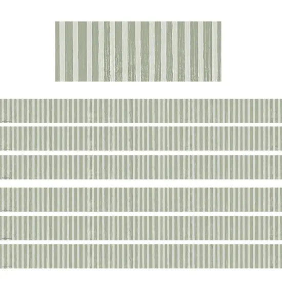 Classroom Cottage Sage Green Stripes Straight Border Trim, 35 Feet Per Pack, 6 Packs {1}