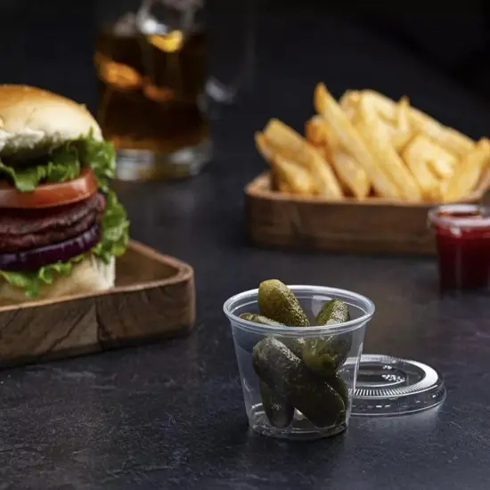 4 oz Plastic Clear Disposable Portion Cups with Lids {6}