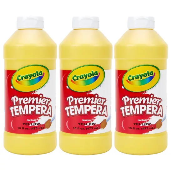 Premier Tempera Paint, 16 oz, Yellow, Pack of 3 {1}