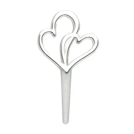 Double Heart Silver Cupcake or Cake Decorating plastic toppers 12 set {2}