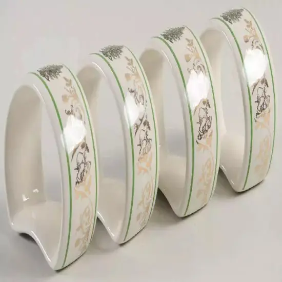 Spode Christmas Tree Napkin Ring, Gold, Set of 4 {4}