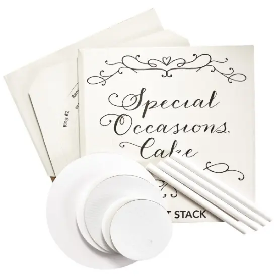 Stacked 3-Tier Round 6", 8" & 10" Cake Structure Set {1}