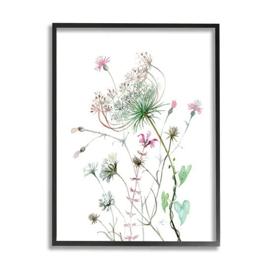 Stupell Industries Spring Meadow Florals Blooming Framed Giclee Art Black Frame {7}