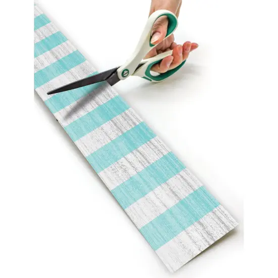 Vintage Blue Stripes Straight Rolled Border Trim, 50 Feet Per Roll, Pack of 3 {2}