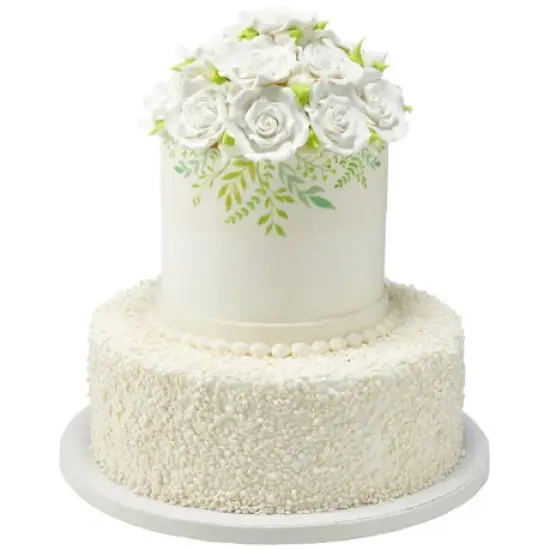 White 2" Rose Sugar Soft Premium Edible Decorations - 18 roses per order {2}