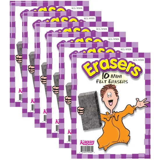 Erasers, Mini, 10 Per Pack, 6 Packs {1}