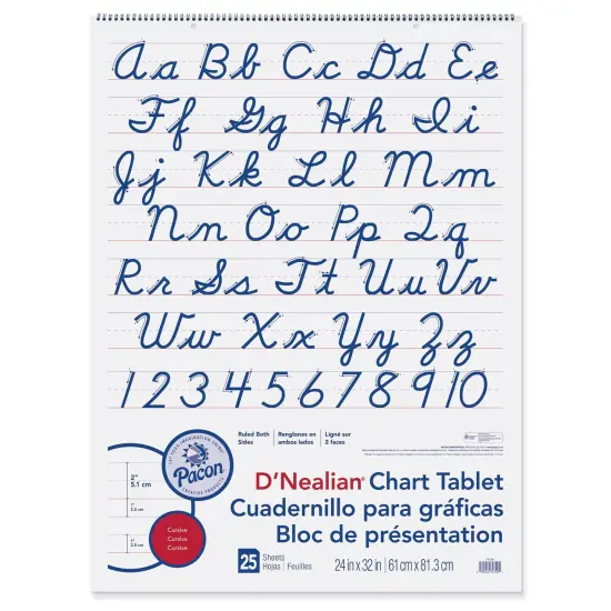 D'Nealian Chart Tablet, Cursive Cover, 2" Ruled, 24" x 32", 25 Sheets {1}