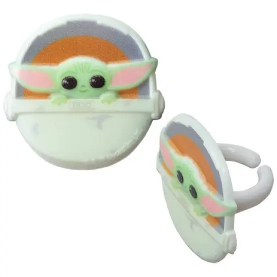 Star Wars Disney The Mandalorian The Child Baby Yoda Cupcake Cake Decorating Rings 12 set {2}