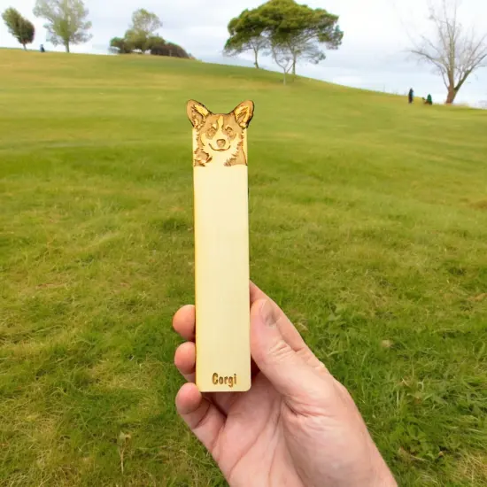 Bookmark - Corgi Dog - Birch wood {3}