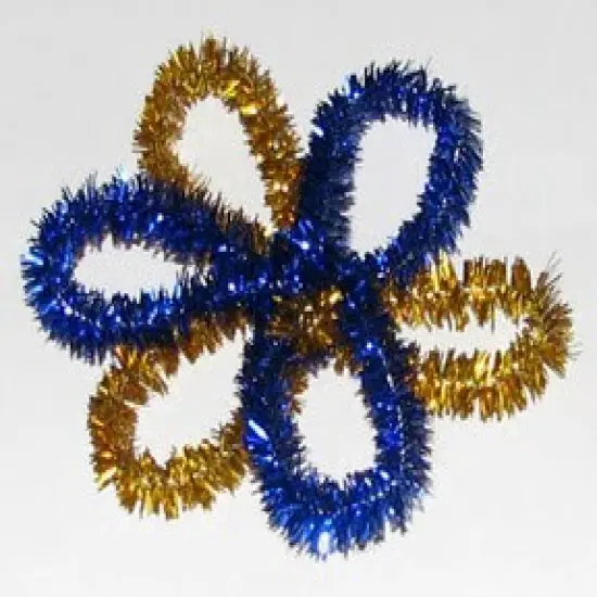 12" Glitter Pipe Cleaner Chenille Stem Royal Blue Box of 100, Floral Home by Artificial Flowers {3}