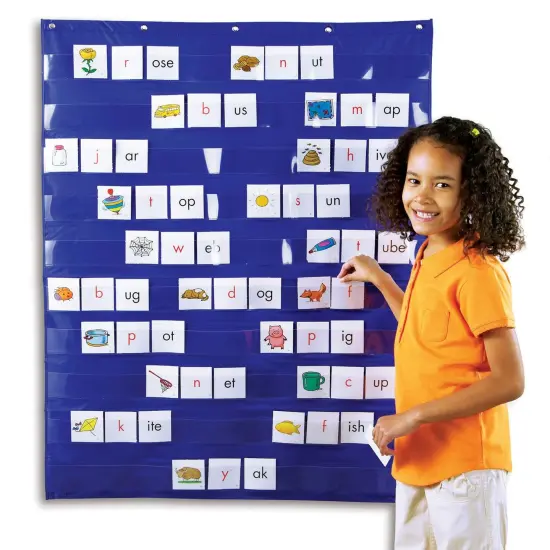 Standard Pocket Chart, 33.5" x 42", Blue {2}