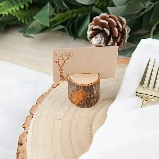 40 pcs NATURAL WOODEN Placecard Holders Favors {3}