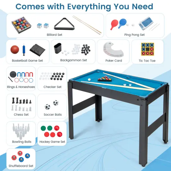 14-in-1 Combo Game Table Set Multi Game Table With Foosball {4}