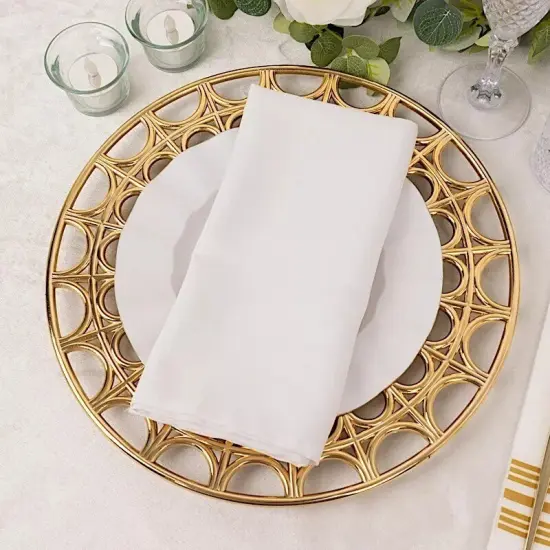 GOLD 6 Metallic 13" Acrylic Plastic CHARGER PLATES {2}