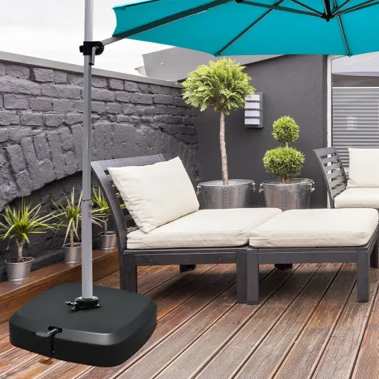 Patio Cantilever Offset Umbrella Base With Wheels For Garden Poolside Deck {2}